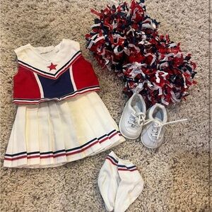 Vintage American Girl Cheerleader Costume Set - Red, Blue, and White